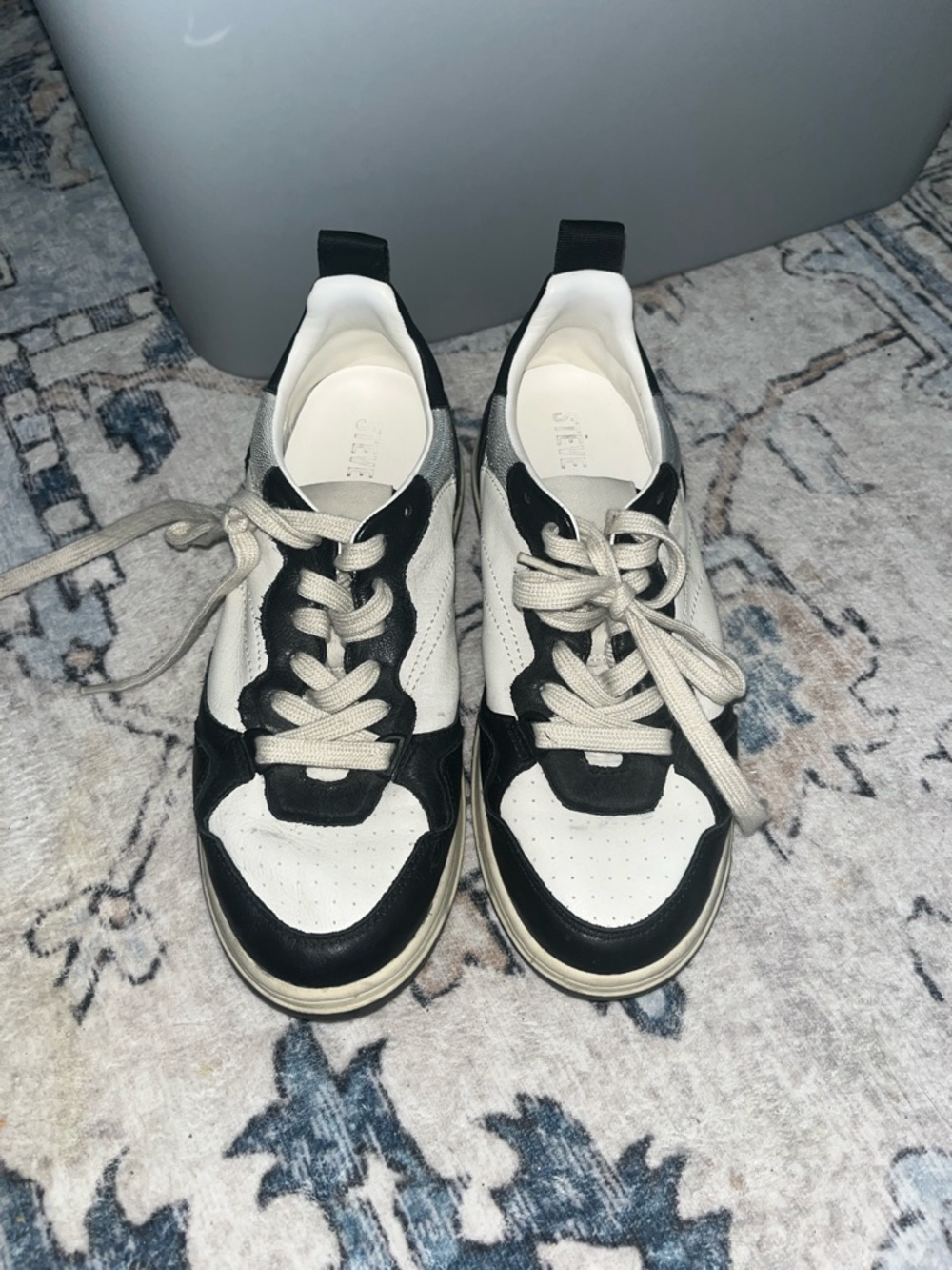 Steve Madden Black and White Women's Sneakers